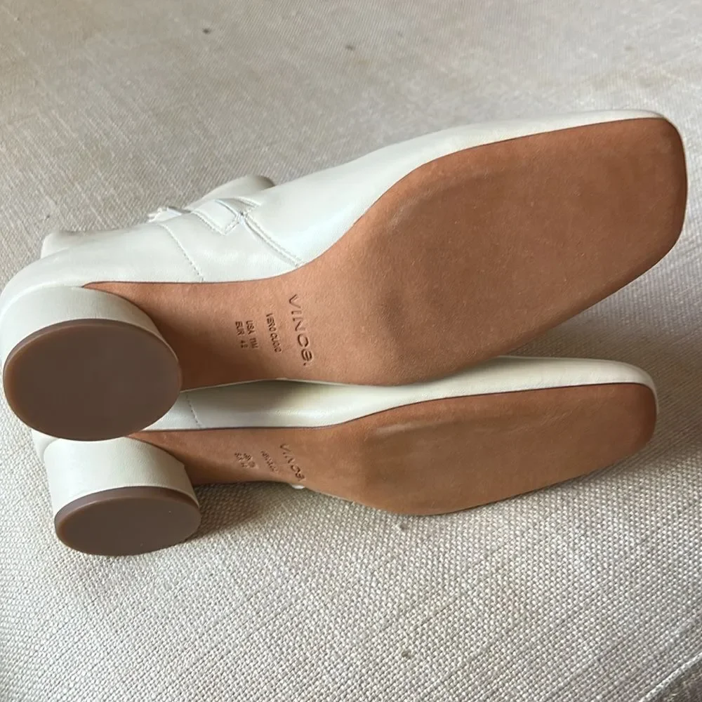VINCE Ravenna White Leather Bootie Retro Vintage Style New  US 11